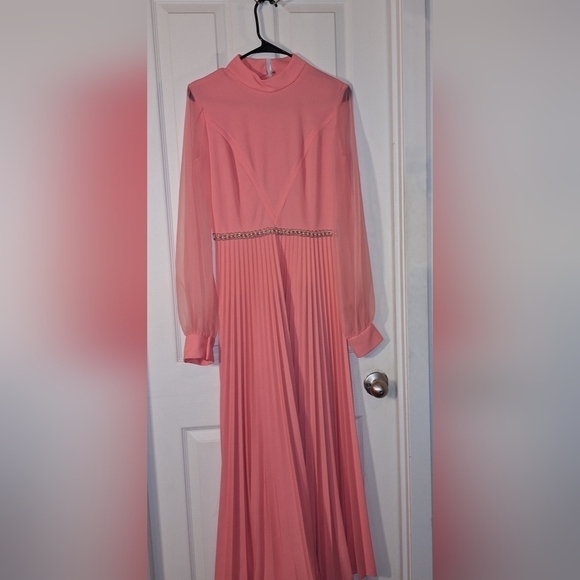 Vintage Dresses & Skirts - Vintage Retro Pink Peach Maxi Dress